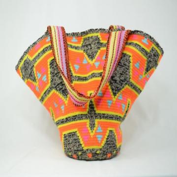 Authentic WAYUU X-Large Beach Mochila Bag 100% Colombian Finest Handmade 2266