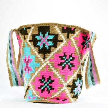 Authentic WAYUU X-Large Beach Mochila Bag 100% Colombian Finest Handmade 1565