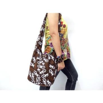 NO*96 LIZARD HEART HOBO BROWN SHOULDER BAG SUMMER BEACH SLING YOGA THAI FREE