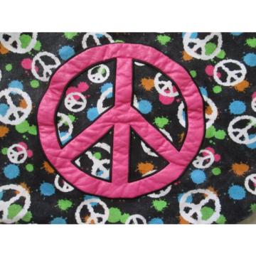 Peace Sign Cloth Bag 100% Cotton Purse Womens Girls zipper Great Tote Beach