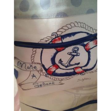 SS BRIGHTON BEACH TOTE BAG ANCHOR SAILOR BAG 100% COTTON Make a Splash Sail Away