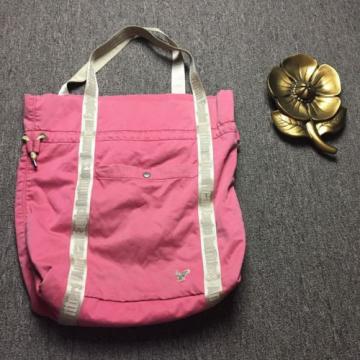 American Eagle Outfitters Pink Gold Large Drawstring Tote Beach Athletic Bag