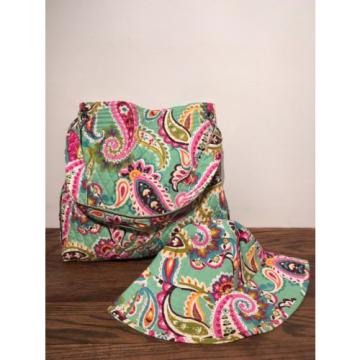 Vera Bradley Tutti Frutti Sweet Treat Tote Shoulder Bag &amp; Matching Sun Beach Hat