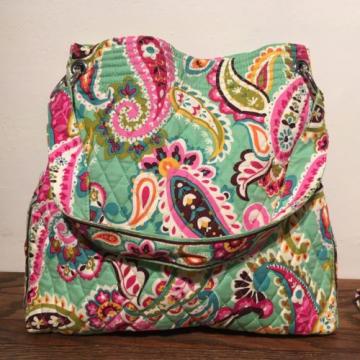 Vera Bradley Tutti Frutti Sweet Treat Tote Shoulder Bag &amp; Matching Sun Beach Hat