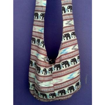 Hippie boho mini shoulder pouch beach bag elephant local Thai handmade petite