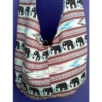 Hippie boho mini shoulder pouch beach bag elephant local Thai handmade petite