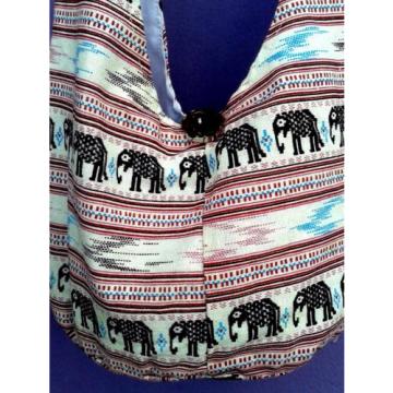 Hippie boho mini shoulder pouch beach bag elephant local Thai handmade petite