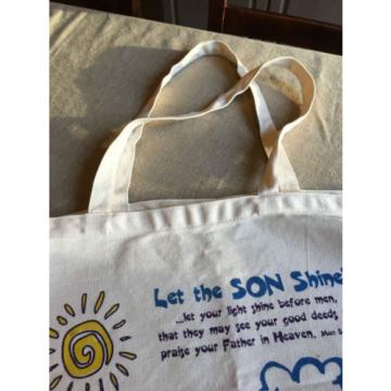 Canvas Beach Bag &#034;Let the Son Shine&#034; 22&#034; W x 17&#034; L x 5 1/2&#034; D Christian Message