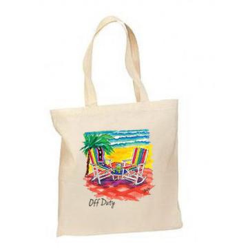 Off Duty Beach New Lightweight Cotton Tote Book Bag Gifts Loot