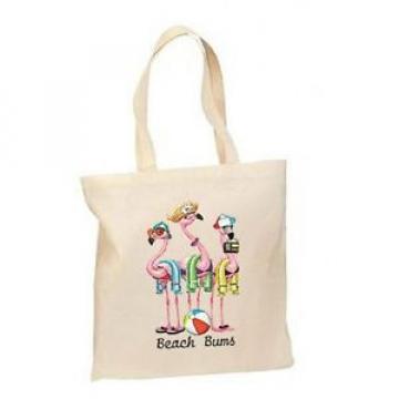 Beach Bums Flamingos New Lightweight Cotton Tote Book Bag