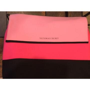 Victoria&#039;s Secret Beach Insulated Neoprene Cooler Tote Bag Pink/Black EUC