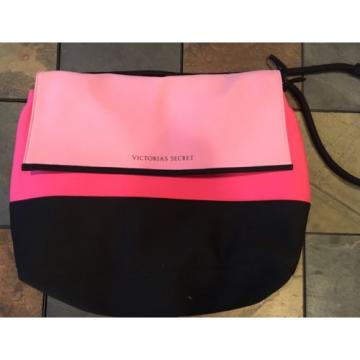 Victoria&#039;s Secret Beach Insulated Neoprene Cooler Tote Bag Pink/Black EUC