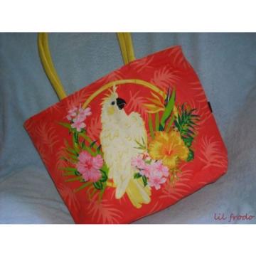 Large Beach Bag Parrot Orange Waterproof Travel Tote Diaper Bag Ladies Purse NWT