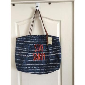 $98 LUCKY BRAND Large Portland TOTE BAG Beach Stay Sandy Blue