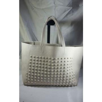 Excellent AEROPOSTALE BAG- Studded Bead CREAM Leather gym, groceries, beach bag