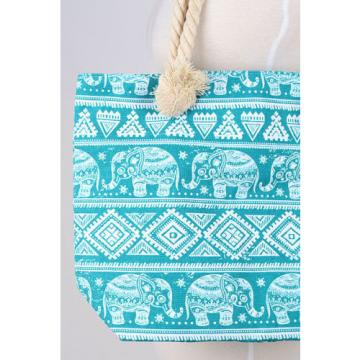 Women Beach Fashion Handbag Shoulder Elephant CANVAS Large Day Tote Shopping Bag