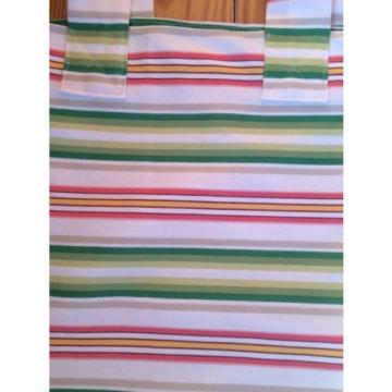 SALE! 50% OFF Handmade Large Pink Green Stripe Tote Beach Surf Pool Bag 19x16