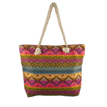 Lux Accessories Multicoloured Tribal Aztec Navajo Printed Summer Beach Tote Bag