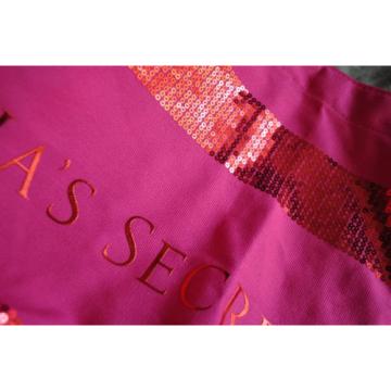 Giant beachbag size Victoria&#039;s Secret canvas NWOT hott pink w/sequin print