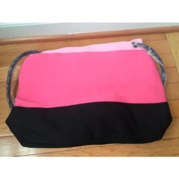 NWOT Victorias Secret Pink Black Neoprene Insulated Cooler Tote Picnic Beach Bag