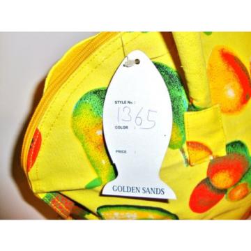 LQQK Beautiful GOLDEN SANDS Fruit Canvas Beach Tote Shopping Bag Yellow