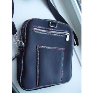 PALM BEACH black medium cross body, colorful piping Shoulder Bag