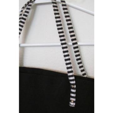 Victoria&#039;s Secret Black~Pink~White Striped Large Canvas Tote/Beach/Hand Bag