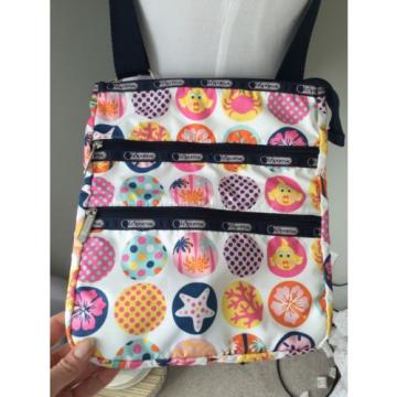 LeSportSac KASEY Multicolor Crossbody Bag Beach Starfish Tropical Cruise Theme