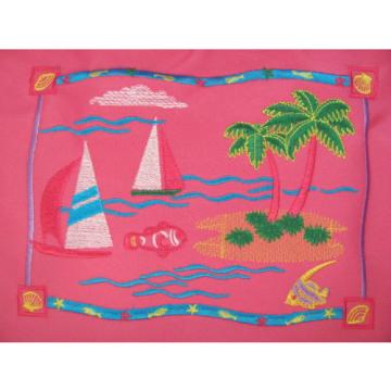 NWT Stowaway Pretty Pink Zippered Beach Purse Bag Tote Tropical Shell Fish SH252