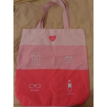 New Victoria&#039;s Secret Pink Canvas Tote Bag, 4 Front Pockets, Beach, 18&#034; x 17&#034;