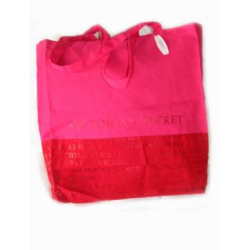 NEW! &#034;Victoria&#039;s Secret&#034; Print, Large Pink / Red Canvas Beach Summer Bag