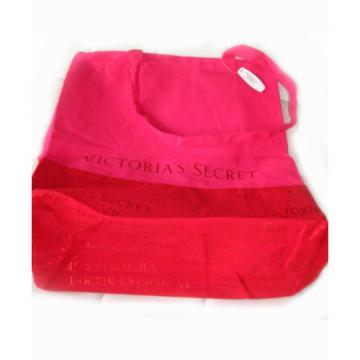 NEW! &#034;Victoria&#039;s Secret&#034; Print, Large Pink / Red Canvas Beach Summer Bag