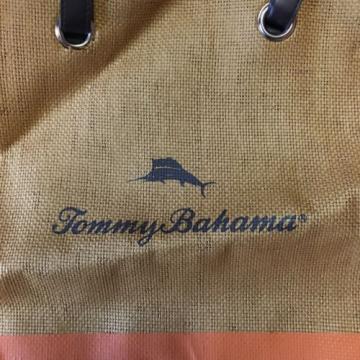 Tommy Bahama Tote Bag Straw Burlap Orange Summer Beach Bag Medium Shoulder Bag