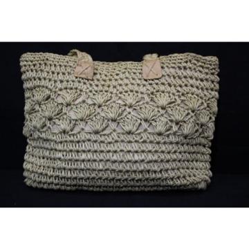 BARGANZA Friends Of Nature, Large Beach TOTE Bag, Maize Crochet, Beige Color