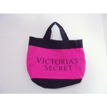 Victoria&#039;s Secret Extra Large Canvas Tote Shopper Beach Bag Pink Red Logo Front