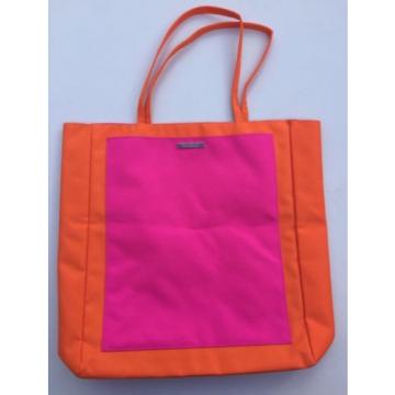 CLINIQUE BEACH TOTE BAG ORANGE &amp; PINK