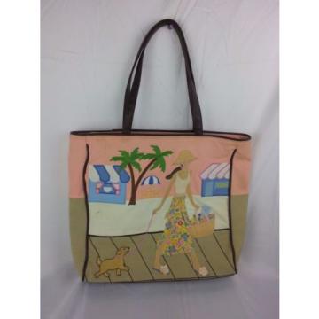 Summer Living Beach Dog Cafe Handbag Shoulder Bag Purse Tote