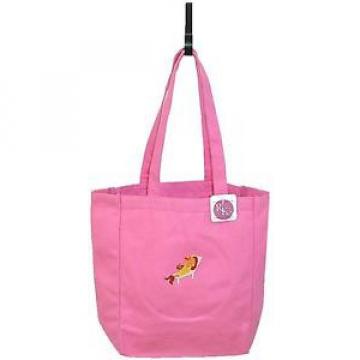 Funny Beach Fish Tanning Monogram Bag Pink Cotton Canvas Tote Tropical Vacation