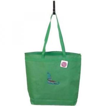 Swimming Shark &amp; Waves Tote Bag Large Green Zipper Monogram Beach Vacation NWT