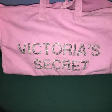 Victoria Secret Light Pink Embellished Beach Tote Bag Purse GUC