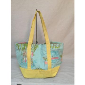 NWOT  LILLY PULITZER BABY BLUE/ YELLOW BEACH BAG WITH BEACH DESIGNS