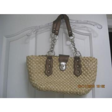 SunBay Heavy Large  Neutral Straw handbag purse shoulder or beach bag