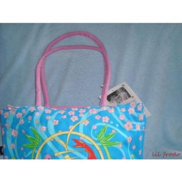 Large Blue Beach Bag Shopping Shoppers Tote Pool Gym Bag Waterproof Koi Fish