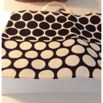 Beach Bag Black And White 17 1/4&#034; X  13&#034; High Over The Shoulder Straps