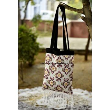 White Brown Ombre Mandala Tapestry Bag Indian Cotton Round Towel Beach Carry Bag