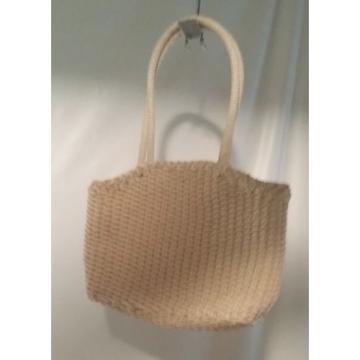 Purse Rusk Straw Beach Bag Top Close Zipper inside Pocket Woven Lined