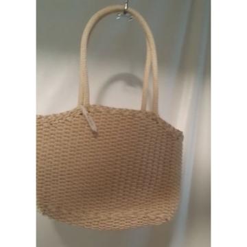 Purse Rusk Straw Beach Bag Top Close Zipper inside Pocket Woven Lined