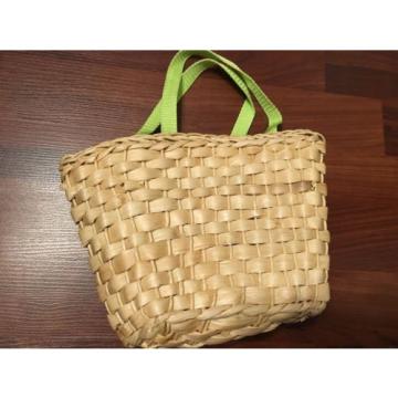 Womens Floral Basket Style Woven Small Hand Bag  Little Tote Summer/Beach Bag