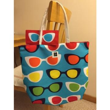 New! Estee Lauder Lisa Perry Design Tote Beach Bag With A Sunglasses Pouch