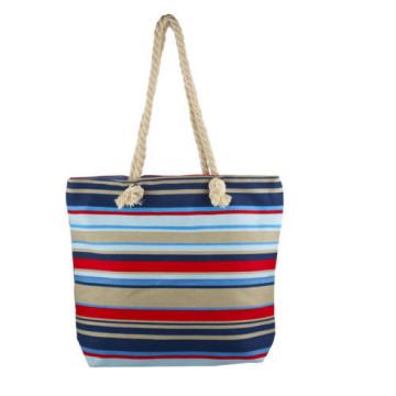 Lux Accessories Lux Accessories Womens Zip Up Beach Bag Nautical